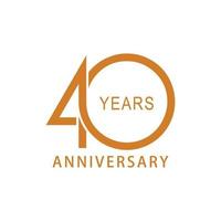 vettore design per 40 anno anniversario