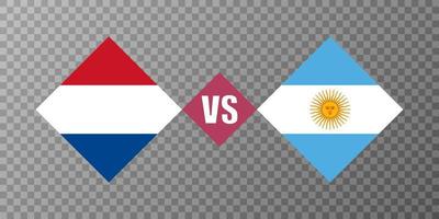 Olanda vs argentina bandiera concetto. vettore illustrazione.