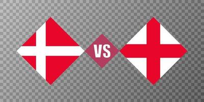 Danimarca vs Inghilterra bandiera concetto. vettore illustrazione.