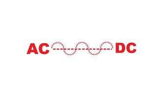 attuale dc e AC simbolo cartello, vettore illustrazione, isolato su bianca sfondo. ricarica con AC alternato o dc diretto attuale. diretto e alternando.