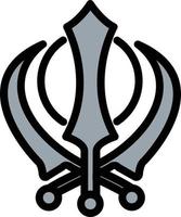 khanda vettore icona design