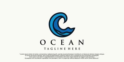 moderno oceano logo modello, semplice acqua illustrazione per attività commerciale premio vettore