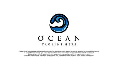 moderno oceano logo modello, semplice acqua illustrazione per attività commerciale premio vettore