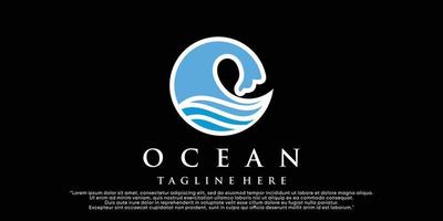 moderno oceano logo modello, semplice acqua illustrazione per attività commerciale premio vettore