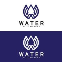 iniziale lettera w far cadere acqua minerale acqua liquido olio blu moderno logo design vettore