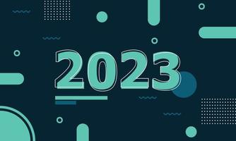 contento nuovo anno 2023 copertina con moderno geometrico astratto sfondo. concetto per vacanza arredamento, carta, manifesto, striscione, aviatore vettore