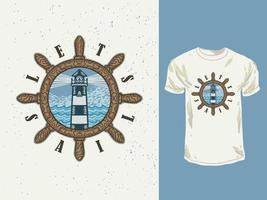 il faro Vintage ▾ stile maglietta design vettore