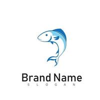 pesce logo design emblema animale vettore