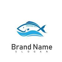 pesce logo design emblema animale vettore