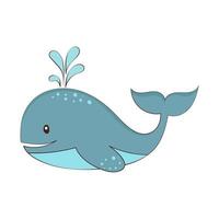 vettore illustrazione di balena nel cartone animato stile