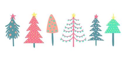 collezione di Natale decorazioni, vacanza i regali, inverno a maglia di lana Abiti, Zenzero pane, alberi, i regali e pinguino. colorato vettore illustrazione nel piatto cartone animato stile