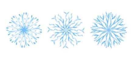blu i fiocchi di neve isolato su bianca sfondo, vettore illustrazione