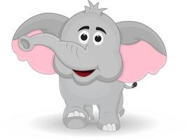 carino cartone animato elefante smilling bianca sfondo isolato vettore