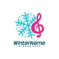 inverno musica logo modello, inverno logo design vettore