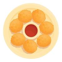 ketchup crocchetta icona cartone animato vettore. fritte piatto vettore