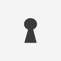 buco della serratura vettore icona. chiave, buco, porta, aprire, serratura, sbloccare simbolo cartello