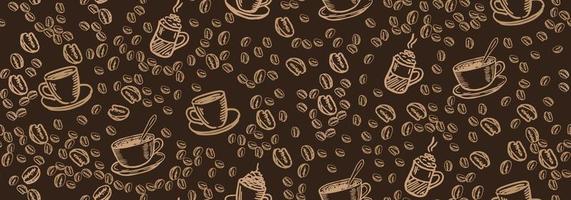 fagioli e caffè tazza mano disegnato stile. vettore illustrazione.