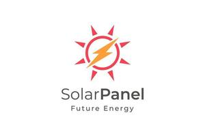 solare pannello energia logo con semplice e moderno forma per elettricità produzione e installazione azienda vettore