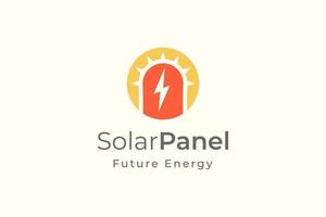 solare pannello energia logo con semplice e moderno forma per elettricità produzione e installazione azienda vettore