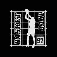 tipografia di illustrazione di basket. perfetto per il design della maglietta vettore