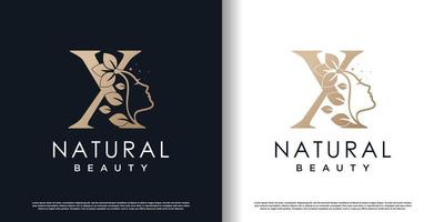 lettera X logo con naturale bellezza concetto premio vettore