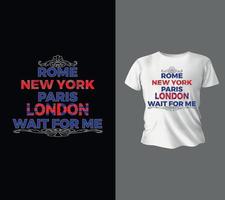 Roma, nuovo York, Parigi, Londra slogan tipografia per maglietta grafica, manifesto, Stampa, cartolina e altro usi, vettore illustrazione maglietta design concetto.