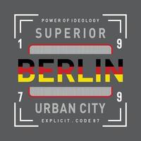 Berlino tipografia design t camicia vettore illustrazione