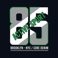 brooklyn nyc sport tipografia, tee camicia, grafica, vettori