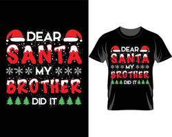 caro Santa brutto Natale t camicia design vettore