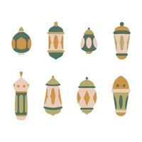 collezione di lanterne islamiche vettore