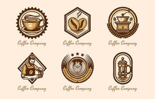 Vintage ▾ caffè logo impostato vettore