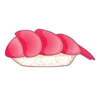 nigiri Sushi icona, cartone animato stile vettore