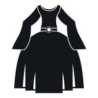 Principessa vestito icona, semplice stile vettore