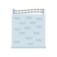 prigione edificio parete icona piatto isolato vettore