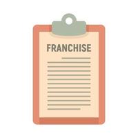 franchising descrizione icona piatto isolato vettore