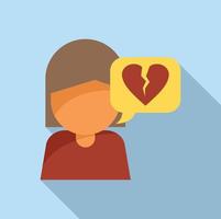 antipatia cuore icona piatto vettore. sociale media vettore
