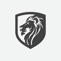 Leone scudo lusso logo icona, elegante Leone scudo logo design illustrazione, Leone testa, Leone scudo simbolo vettore