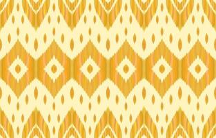 astratto etnico ikat geometrico senza soluzione di continuità modello. azteco nativo tribale tessuto su giallo d'oro sfondo. vettore design per struttura, tessile, vestiario, sfondo, tappeto, ricamo. illustrazione Stampa