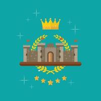 corona e castello con monarca simboli vettore