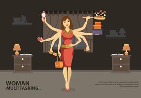 Illustrazione di vettore delle donne di lavori multitasking
