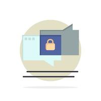 Chiacchierare chat sicurezza sicuro astratto cerchio sfondo piatto colore icona vettore