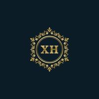 lettera xh logo con lusso oro modello. eleganza logo vettore modello.