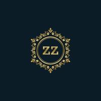 lettera zz logo con lusso oro modello. eleganza logo vettore modello.