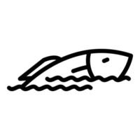 nuotare aringa icona schema vettore. memorizzare pesce vettore