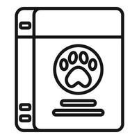 scatola di cartone scatola cibo cane icona schema vettore. animale animale domestico vettore
