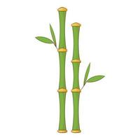 verde bambù steli icona, cartone animato stile vettore