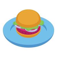 australiano hamburger icona isometrico vettore. carne cibo vettore