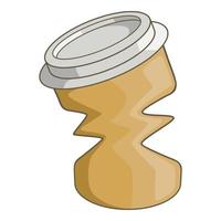 monouso caffè carta tazza icona, cartone animato stile vettore