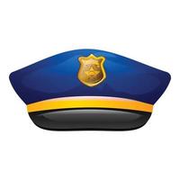 polizia berretto icona cartone animato vettore. poliziotto cappello vettore