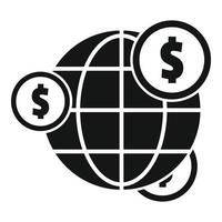 globale i soldi trasferimento icona semplice vettore. Spedire denaro contante vettore